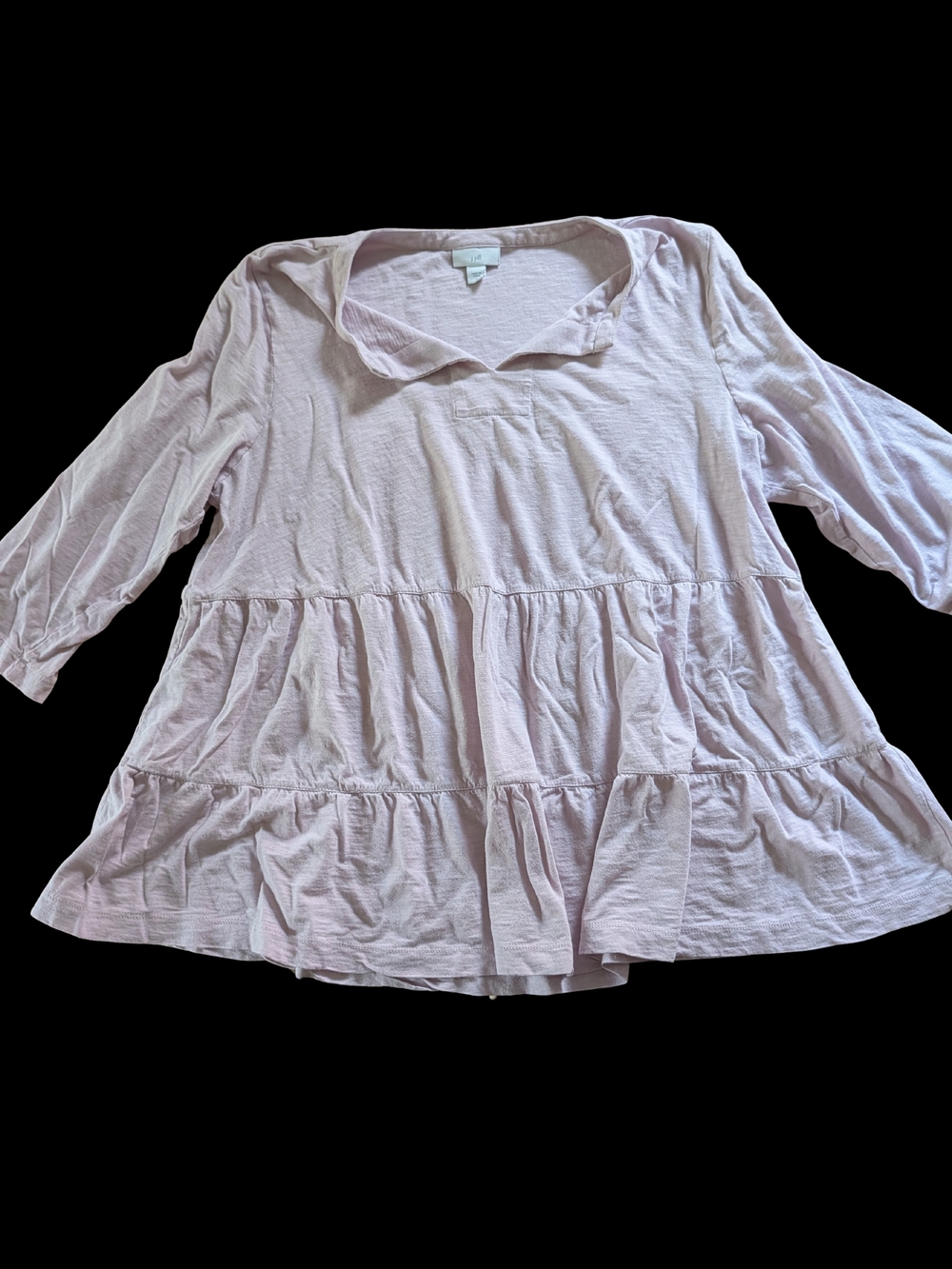 J. Jill Light Pink Tiered Long-Sleeve Blouse